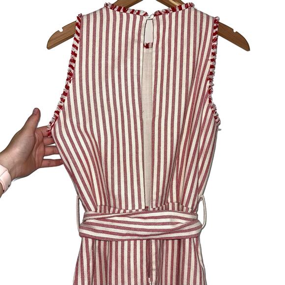 Lucy Paris Adeline Striped Cotton Ticking Flounce Hem Dress Size M - Picture 12 of 16